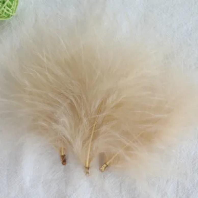 FeatherVelvet Feathers with Metal Clip Buckle, Turkey Plumas, DIY Feather Jewelry, Craft, Dream Catcher, Decoration Material, 10-12cm