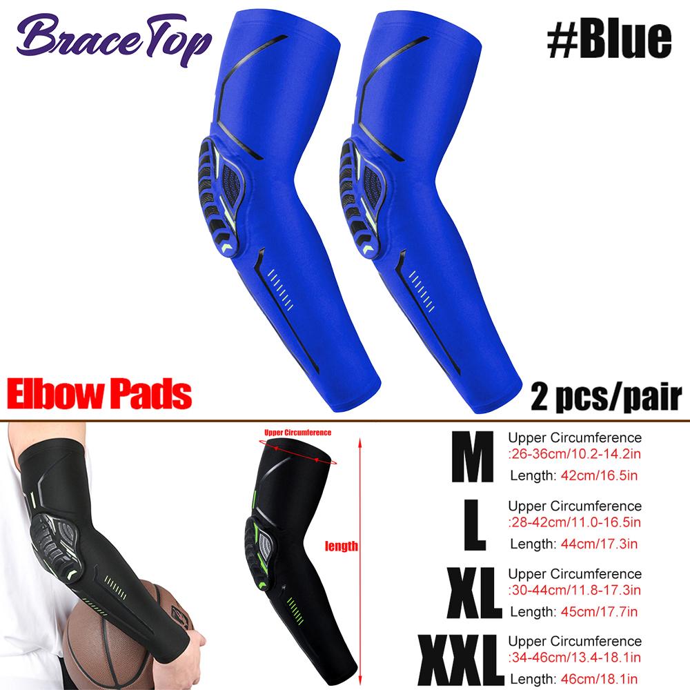 

Bracetop 1Pair Sports Anti-Collision Elbow Pads Compression Arm Sleeves Protector Basketball Football Cycling Knee Support Guard XXL