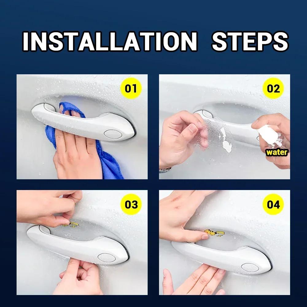 New 2026 Car Sticker Ford New 2025 Hot 8Pcs Car Anti-scratch Protective Film Door Handle Bowl Logo Sticker for Ford Focus Mustan
