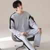 Talla Grande 6XL Rayas Casual Conjunto de Pijama para Hombre Primavera Otoño Ropa de Dormir para Niño Manga Larga Ropa de Noche Pijama Suave Ropa para el Hogar
