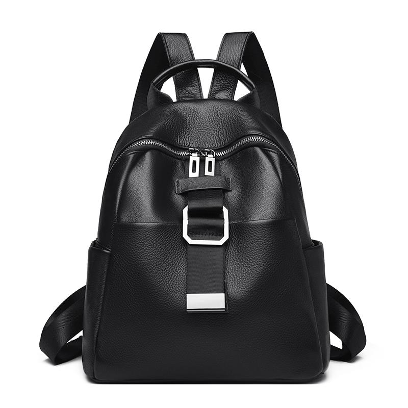 100% Genuine Leather Women Backpack Top Quality Cowhide Casual Travel Bag Large Capacity Bagpack School Bag Ladies Shoulder Bag