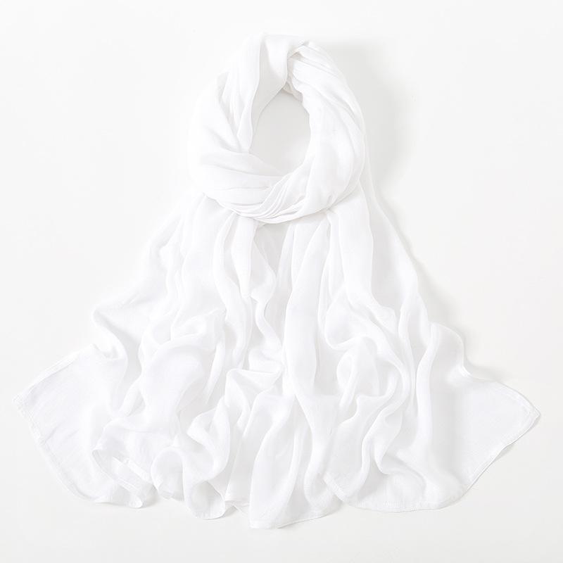 Autumn new solid color hot-selling Malay Indonesian cotton headscarf, monochrome wide-brimmed thin Modal breathable scarf