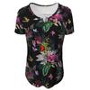 Women's Short Sleeve Tunic Loose Tops Casual Plus Size Tops Pleated Tunic Button Casual Summer Floral Tie Tops For Women