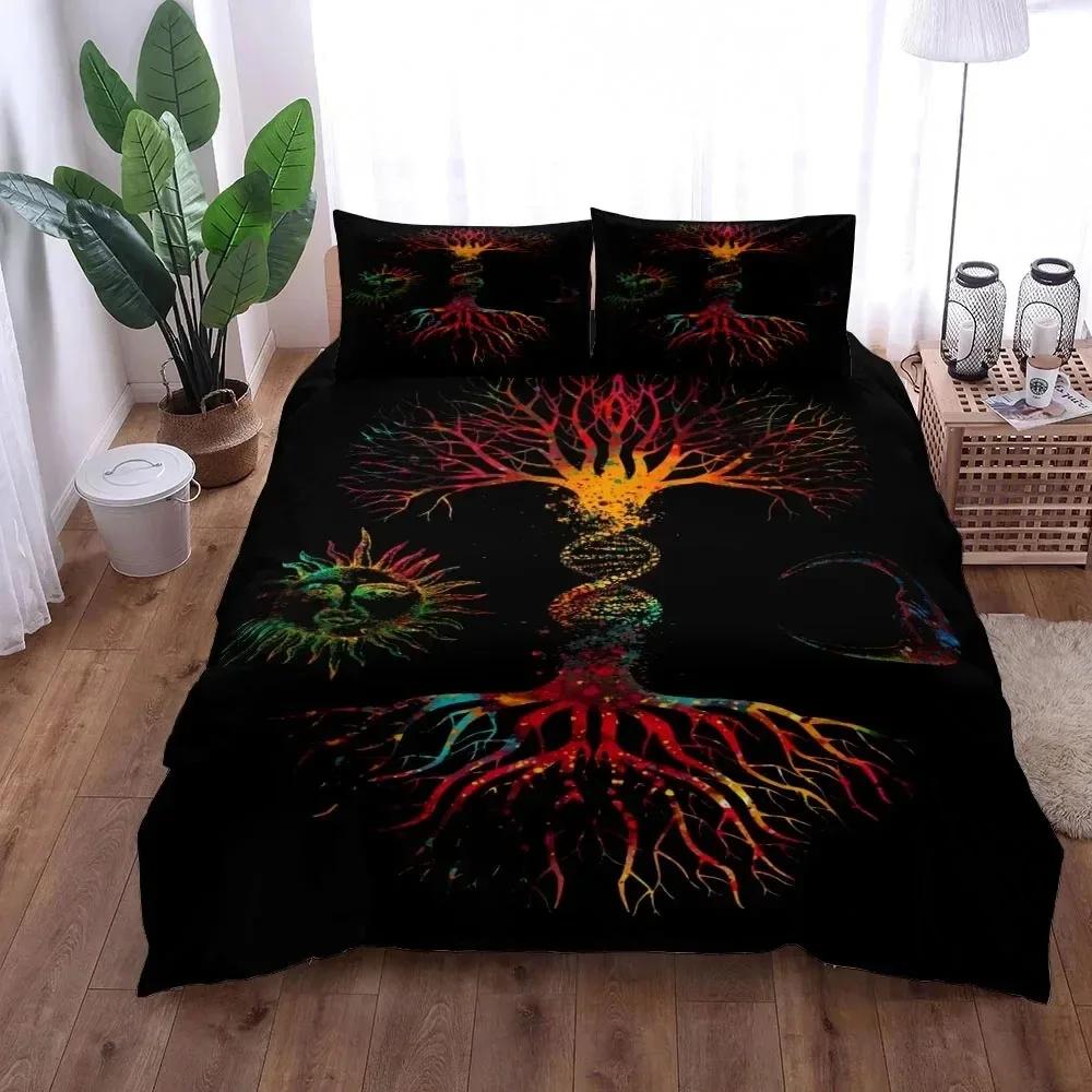 Yggdrasil Tree Of Life Comfortable Duvet Quilt Cover Pillowcase Bedding Set Children Bedroom Decoration Home Textile