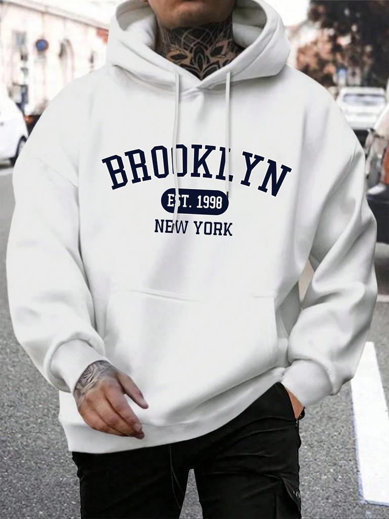 Autumn comfortable sportswear Brooklyn East 1998 New York men's Harajuku sweatshirt Fashionable and individual sweatshirt