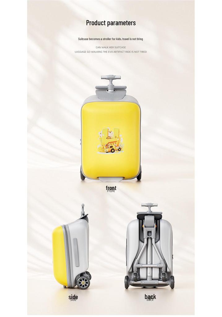New 20-inch Children's Ride-on Carry-on Luggage with Password Lock and Detachable Trolley