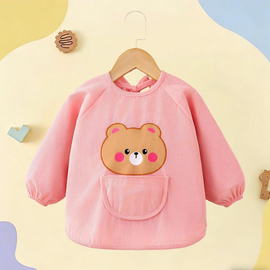 Waterproof Corduroy Baby Coveralls: Stain-Proof Unisex Autumn/Winter Eating Apron & Bib