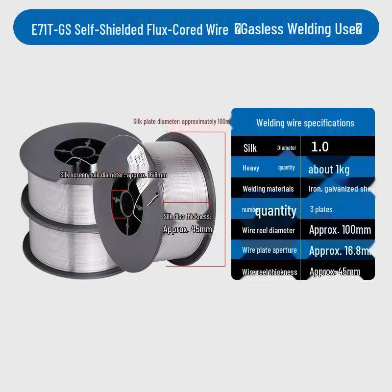 

Безгазовий MIG-зварювальний апарат, порошковий дріт, 0,5 кг - Для зварювання вуглецевої сталі E71T-GS, 1.0mm, 0.5kg