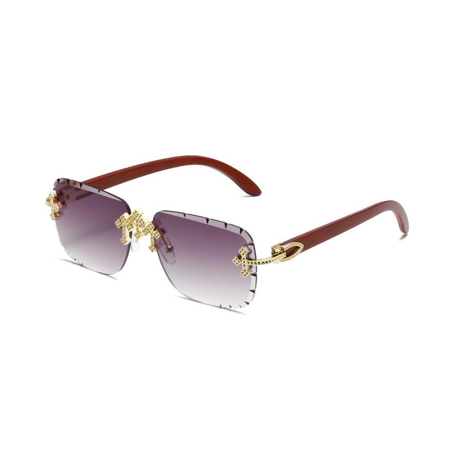 Modische Damen Randlose Sonnenbrille Premium Elegant Vintage Sommerurlaub Strandzubehör