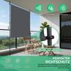 Vertical outdoor awning with clamp mounting, privacy and wind protection for balcony and terrace, weatherproof, anthracite, hand crank, 200 x 270 cm