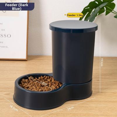 800mL Pet Automatic Feeder Large Capacity Plastic Cat Dog Water Dispenser Feeder Set 2 Styles 4 Colors Pet Integrated Food Bowl