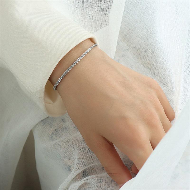 Korean Style Stainless Steel Ripple Chain Bracelet for Women
