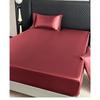 Ice Silk Color Ding Bed Sheet Solid Color Cool Silk Mattress Protective Cover Anti Slip Bed Cover Dust Cover