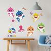 RoomMates - RMK4303SCS Baby Shark Peel-and-Stick Wall Decal | Kids Room Decor Blue Pink Yellow S