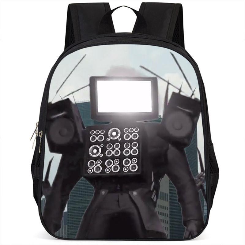 Fashionable Skibidi Toilet Kids Backpack Large Capacity Nylon Bag Unisex Design