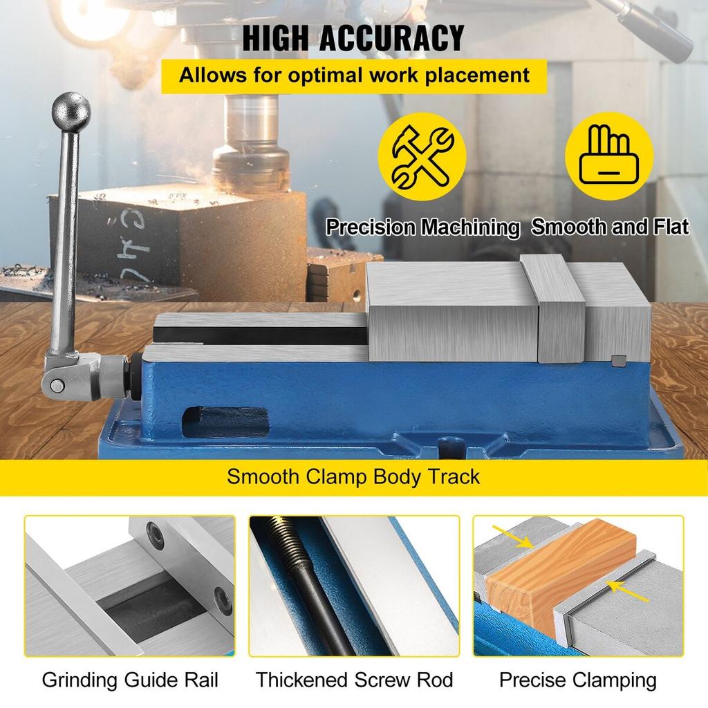 6 Inch Powerful Precise Clamping Vice, 59.4lbs Vice Machine Vice Precision Vice Accessory Set, 1-3/4Inch Jaw Precise Clamping Lock Table Vice