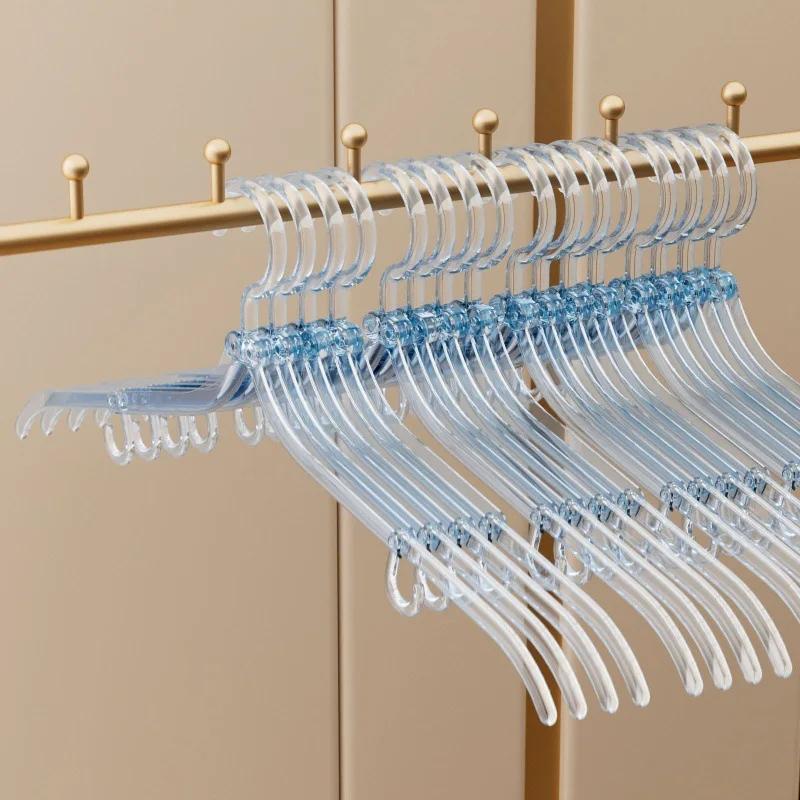 

5PCS прозора вішалка для одягу для подорожей, складна стійка для пальто та капелюхів ПЕТ для ділових поїздок на свіжому повітрі, органайзер для зберігання вдома в гардеробі 5PCS