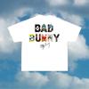 Bad Bunny Print T-shirts Men Oversize Y2k T-shirts Street Hip Hop Breathable High Quality Heavy Cotton Short Sleeves Male Tops