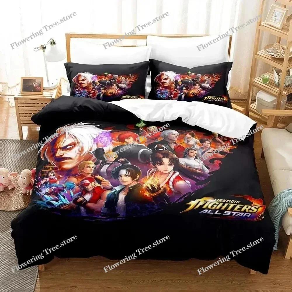 Anime King Of Fighters Bedding Set Duvet Cover Bed Set Quilt Cover Pillowcase Comforter king Queen Size Boys Adult Bedding029