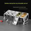 Handon Stainless Steel 3-Compartment Dumpling Plate with Telescopic Rack Set