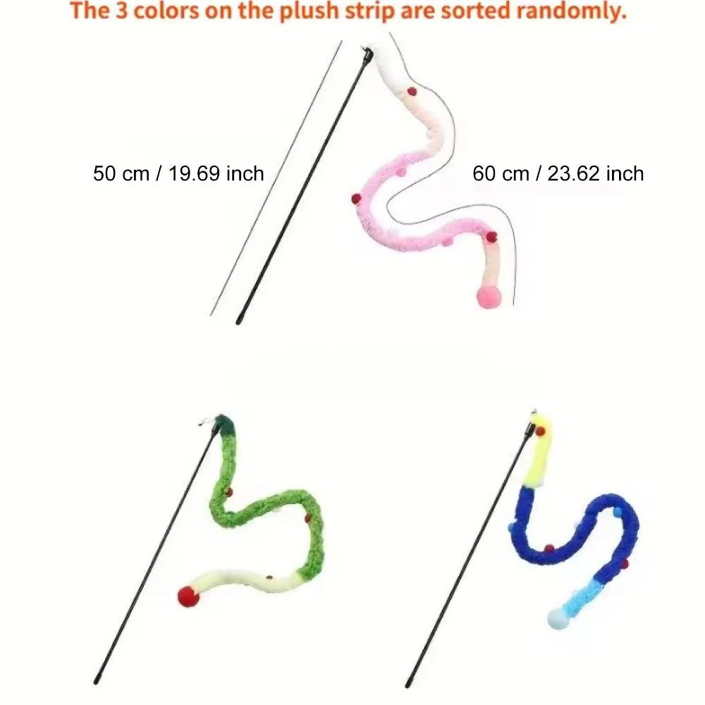 Bunte Katzenangel Plüsch Interaktives Spielzeug Raupe Haustierbedarf Outdoor-Spaß