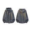 Women's Retro Striped Hooded Knit Cardigan Sweater Coat