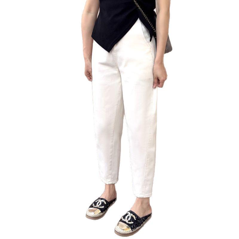 2025 Spring/Autumn Plus Size Harem Jeans for Pear-Shaped Women - Slimming & Hip-Covering Cropped Dad Jeans