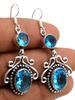 Blue Topaz Gemstone Ethnic Handmade Drop Dengle Earring Jewelry ER 192
