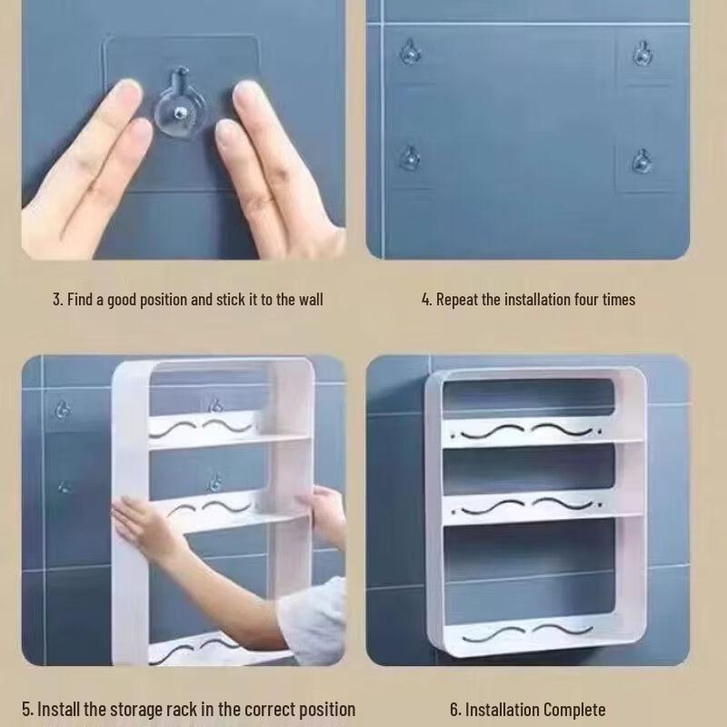 Hanton Vintage 4-Tier Wall-Mounted Spice Rack