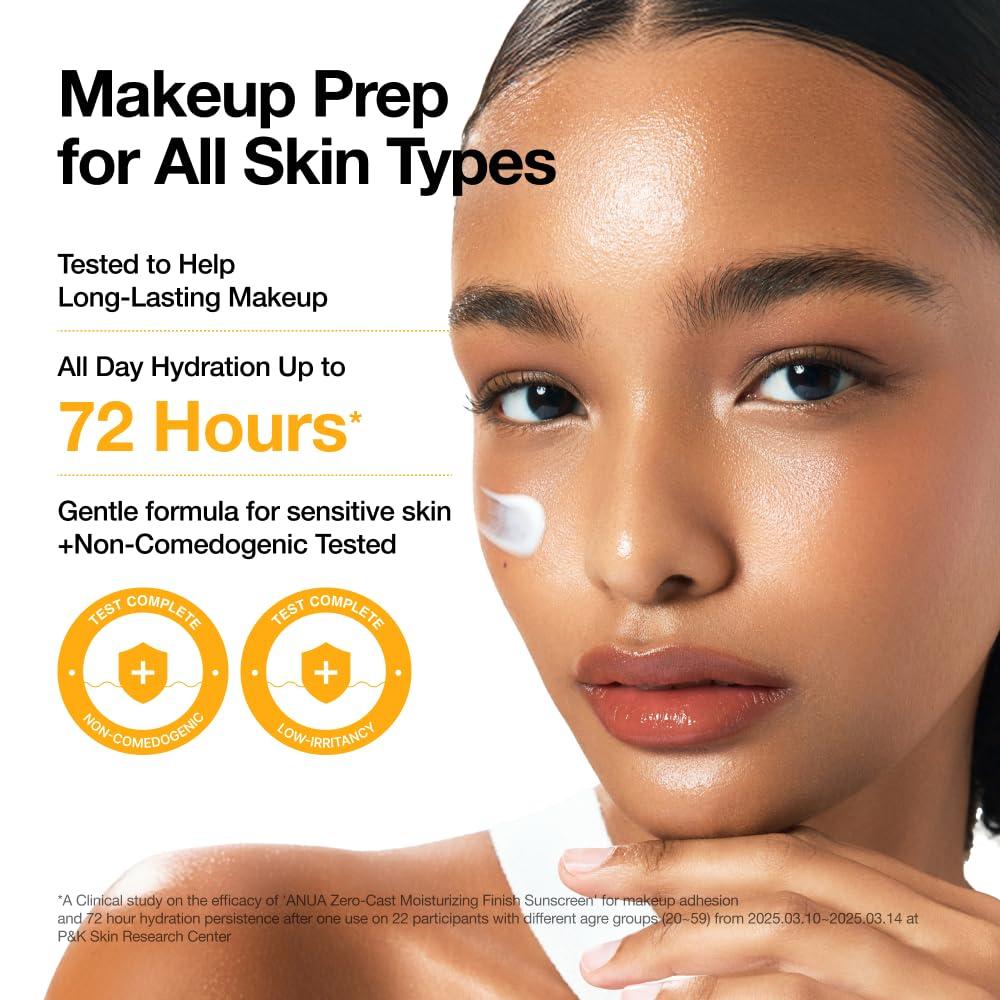 [LOVCI NA DÉMONY Limitovaná edice] ANUA Zero-Cast Hydratační Ochranný Krém na Opalování Dvojbalení 50ml × 2 – Hydratační Denní Krém na Opalování Bez Bílých Stop