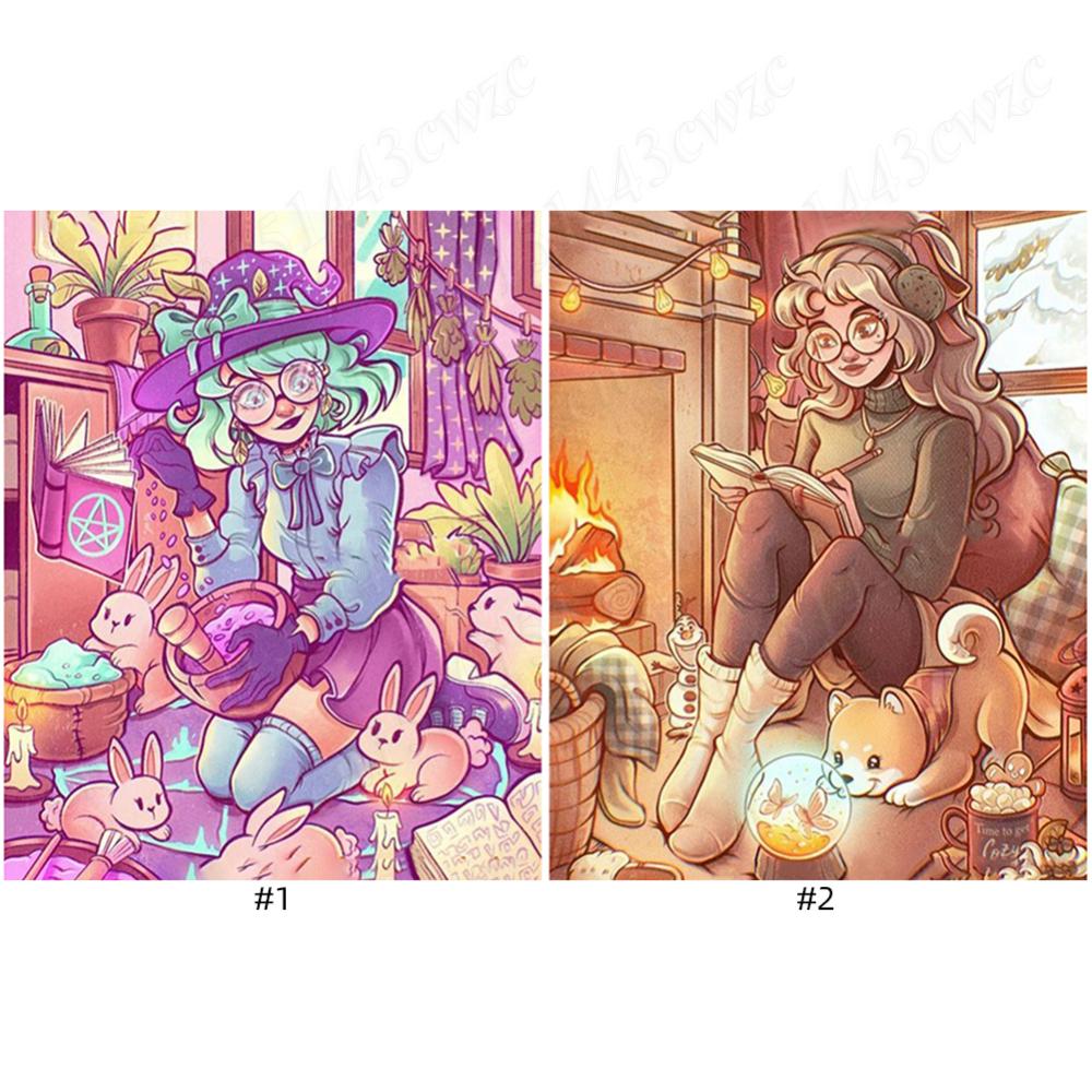 

5D DIY Полный Круглый Дрель Алмазная Картина Девочка Набор Домашний Декор Искусство Ремесло