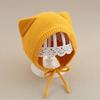 Winter Warm Knitted Baby Hat With Ears Solid Color Baby Boys Girls Cap Beanies Soft Infant Toddler Earflap Hats Bonnet