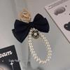 Matte Pearl Bow Keychain Pendant for Girls