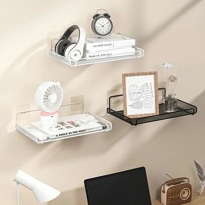 No Drill Wall Mounted Router Shelf Stainless Steel Organizer for TV Box Keys WiFi Living Room Space Saver