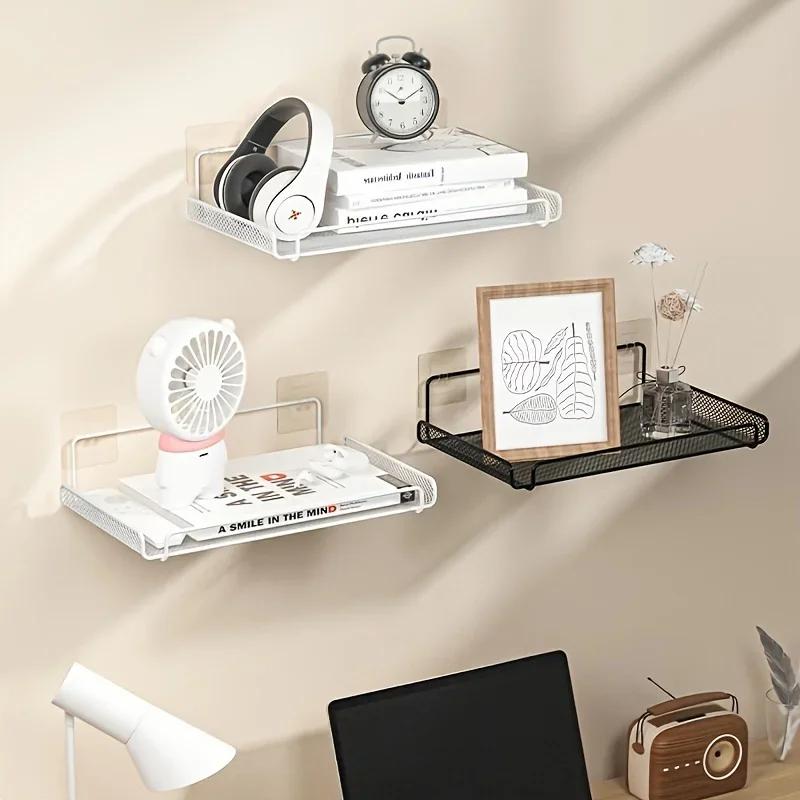 No Drill Wall Mounted Router Shelf Stainless Steel Organizer for TV Box Keys WiFi Living Room Space Saver