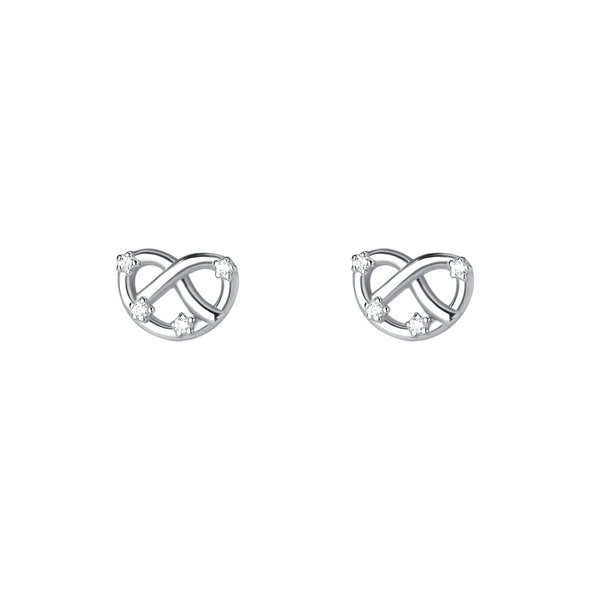 

Real 925 Sterling Silver Hollowed Zircon Heart Stud Earrings For Women Wedding Trendy Fine Jewelry серебряный