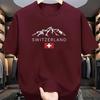 2025 Men's summer 100 cotton fashionable casual sports loose plus size letter pattern printed round neck short sleeved T-shirt