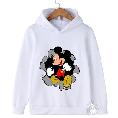 Jungen Mädchen Cartoon Niedlich Disney Mickey Aufdruck Warm Langarm Oberteil Herbst und Winter Lässige Mode Kinder Kapuzenpullover