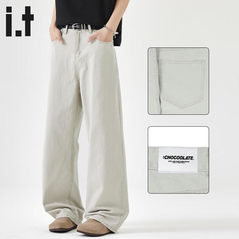 

CHOCOOLATEit Men s Loose Straight-Leg Cotton Jeans L