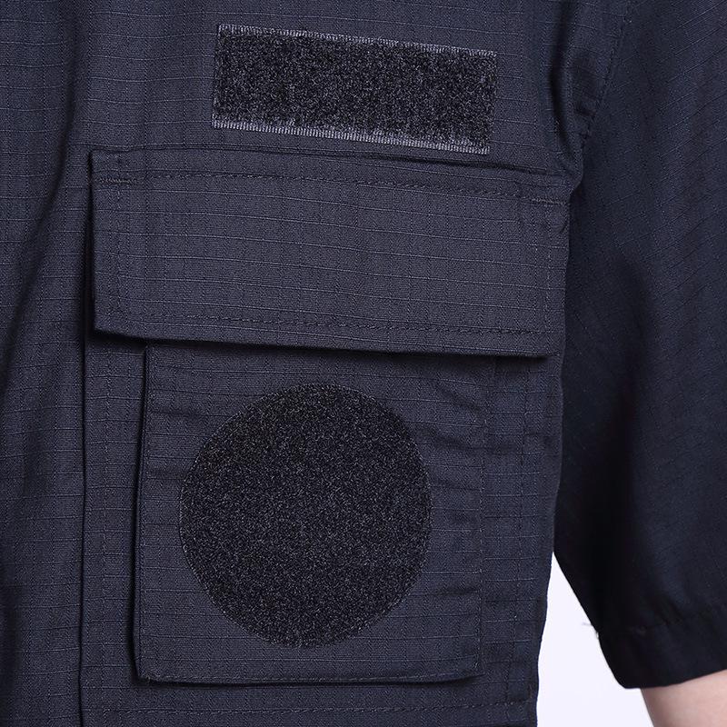Black Mesh Tear-Resistant Short-Sleeve Security Guard Training Uniform