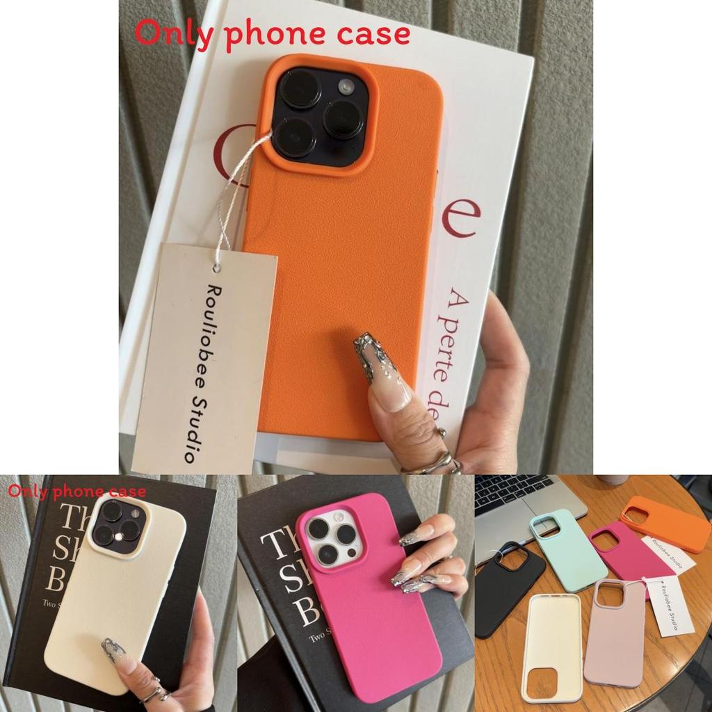 For Iphone 16e Rubber Cover With Stylish Litchi Texture And Shock Absorption