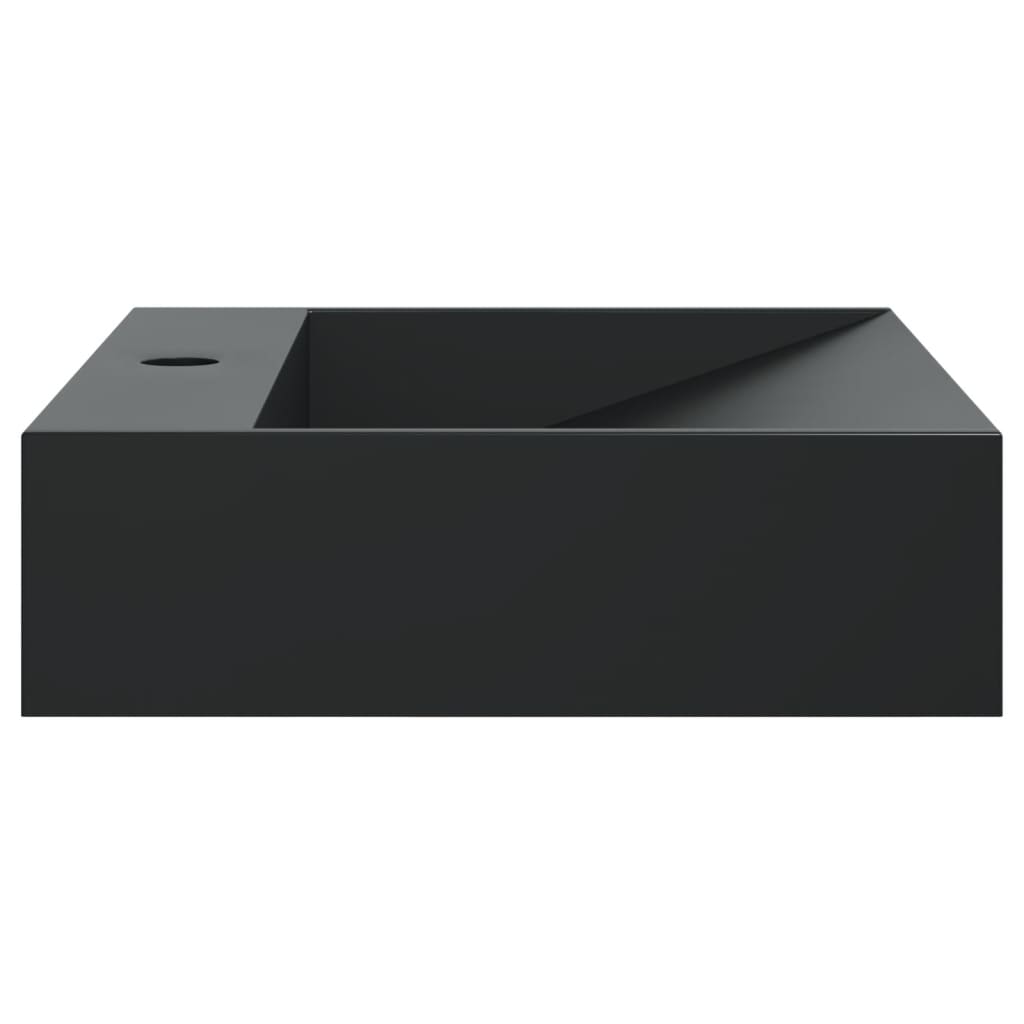 Wash Basin 50 X 38 X 11 Cm Mineral Cast Marble Cast Matte Black