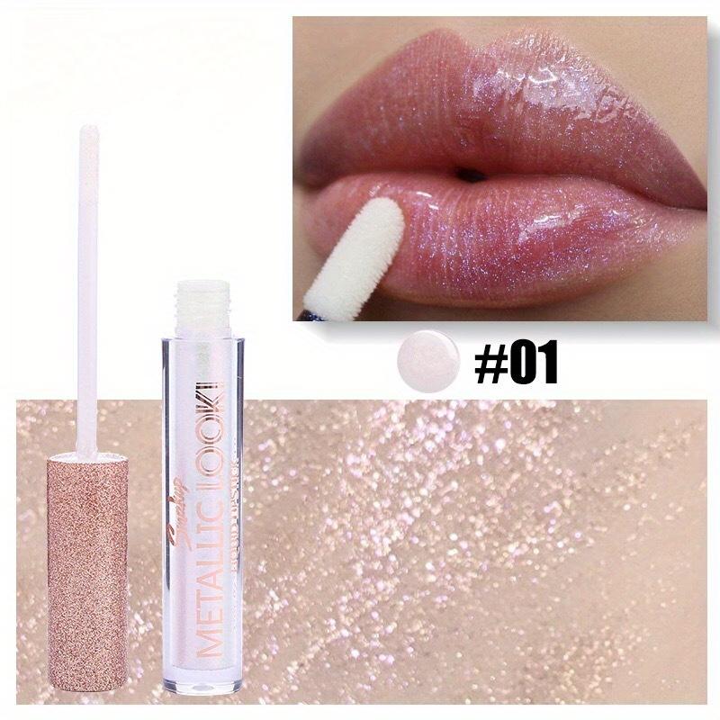 

8-цветный жидкий блеск для губ, блестящая увлажняющая помада, глазурь для губ, алмазная перламутровая помада, высокий пигмент, стойкий блеск для губ, макияж для губ для женщин 1#