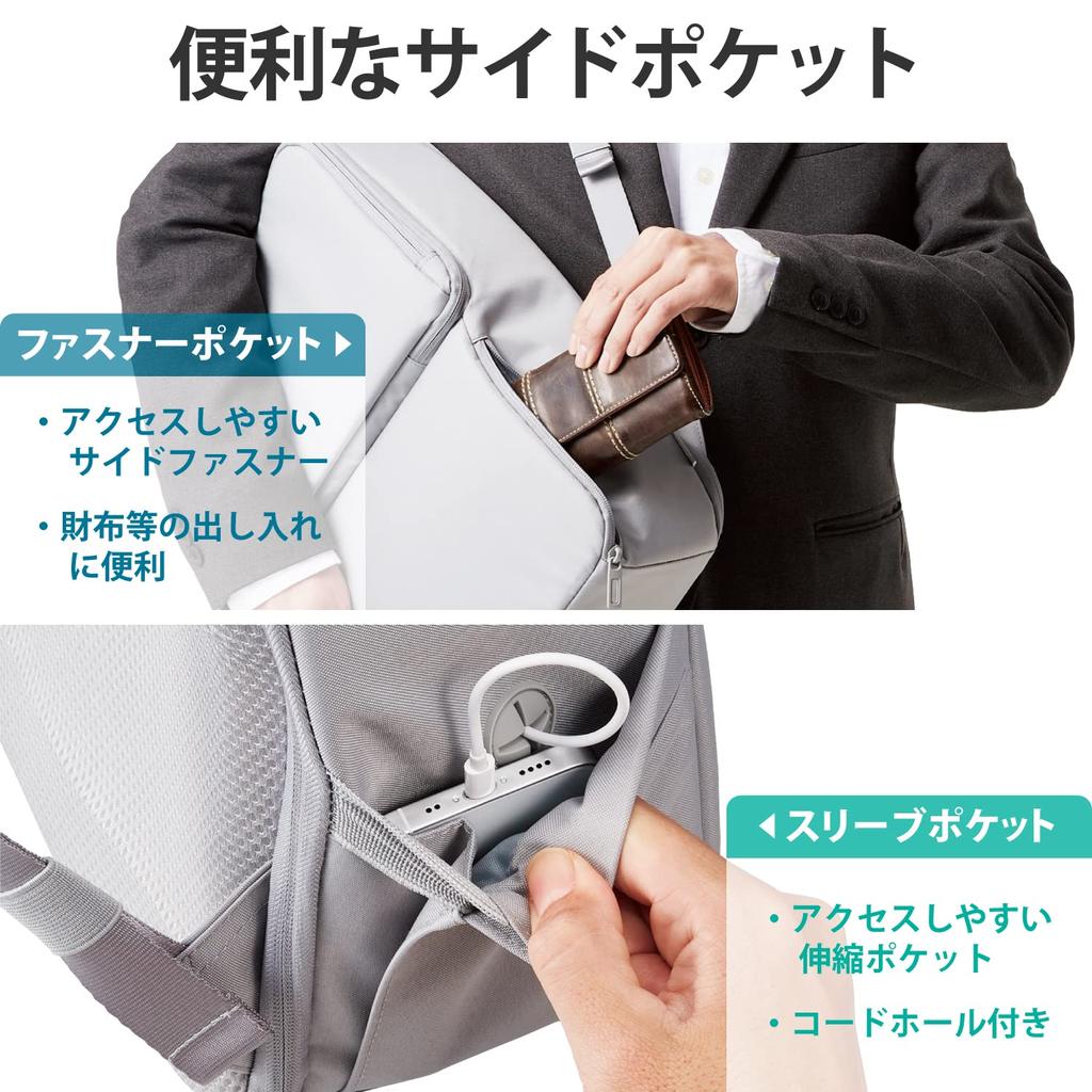 Elecom Backpack, Work Mode/Oshigoto Mode, Ita Bag, with Movable Transparent Window, Fits Laptops Up To 15.6 Inch, Gray, BM-OGBP01GY