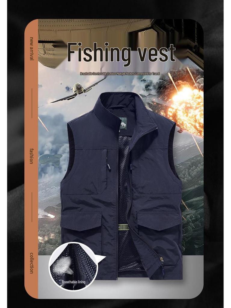 Men's Outdoor Quick-Dry Multi-Pocket Fishing & Photography Vest