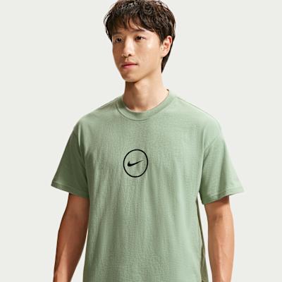 Nike T Shirts Men s Green Crew Neck Moderate S