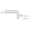 Shinwa Sokutei Square Ruler, Thick, Wide, Silver, 15cm, Same Scale On Both Sides, 8-Row Markings, Cm Indication, 10424