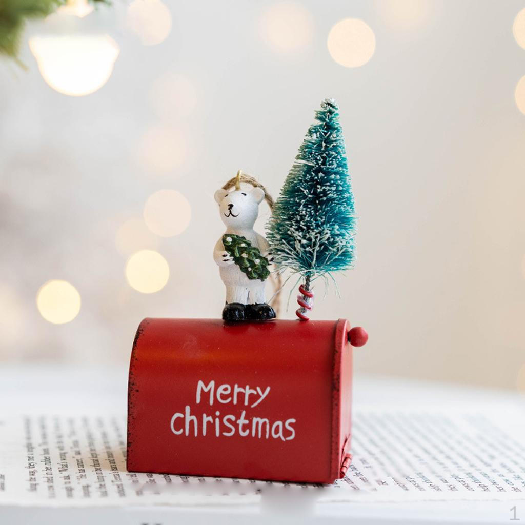 Christmas Hanging Pendants, Tree Mailbox Ornaments Photography Props Resin