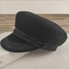 Gorra azul marino sellada sombrero para cabeza grande de hombre sombrero de pareja sombrero para circunferencia de cabeza pequeña de mujer sombrero de lana de ala plana otoño e invierno estilo europeo y americano c