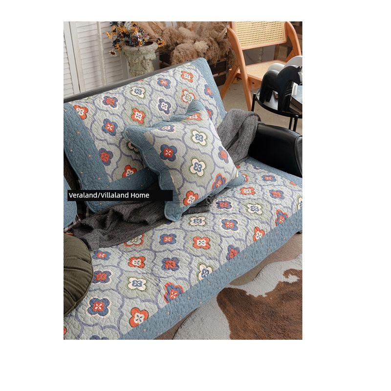 

Nordic Simple Gray Cotton Twill Sofa Cushion Washed Fabric Cushion Four Seasons Universal Non-Slip Leather Sofa Towel Cover Blue(Twill Washed Bobi) 50*50cm pillow case